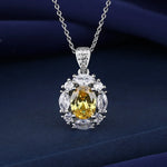 925 Sterling Silver Necklace For Women Round Pendent Sparkling Pave CZ Necklace Fashion Anniversary Birthday Jewelry Gifts