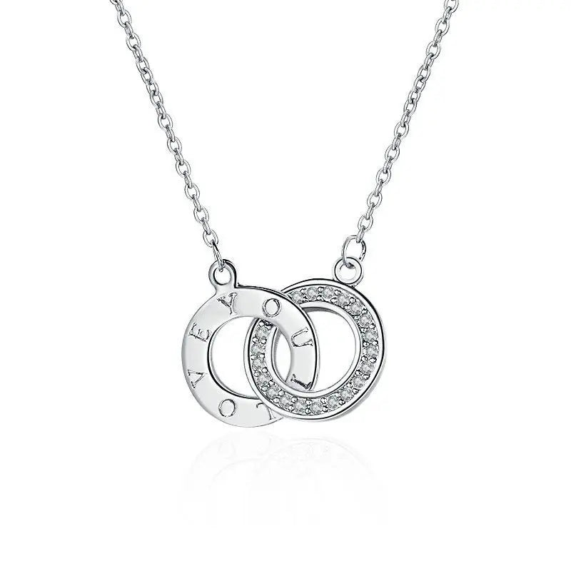 925 Sterling Silver Necklace For Women Round Pendent Sparkling Pave CZ Necklace Fashion Anniversary Birthday Jewelry Gifts