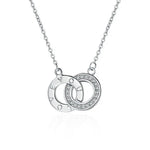 925 Sterling Silver Necklace For Women Round Pendent Sparkling Pave CZ Necklace Fashion Anniversary Birthday Jewelry Gifts