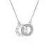 925 Sterling Silver Necklace For Women Round Pendent Sparkling Pave CZ Necklace Fashion Anniversary Birthday Jewelry Gifts