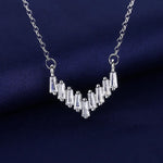 New Fashion 925 Sterling Silver Jewelry Round Zircon Pendants Necklaces Women Fine Semi Rhinestone Circle Clavicle Chain Choker