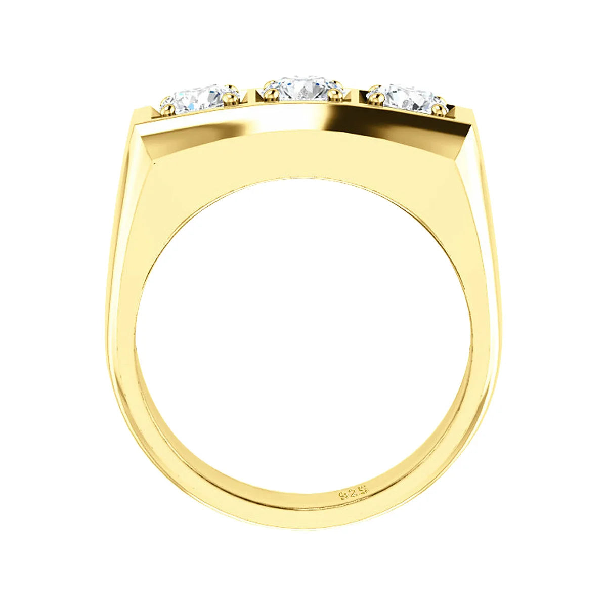 Thick 925 Sterling Silver Original Ring Moissanite Diamond Rings For Men Certified 18K Gold Plated Luxury Wedding Jewelry Gifts