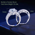 Newshe 2 Pcs Wedding Ring Set Halo Brilliant Round Cut AAAAA CZ 925 Sterling Silver Engagement Rings For Women QR8466