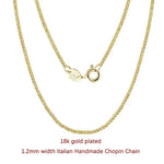 Rinntin 14K Gold 925 Sterling Silver Italian Chopin Chain Necklace for Women Fashion Handmade Basic Neck Chain Jewelry SC53
