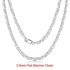 Rinntin 925 Sterling Silver Italian 2.6/3.7/5.0mm Flat Mariner Chain Necklace for Women Men Fashion Neck Chain Jewelry SC78