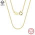 Rinntin Solid 925 Sterling Silver 1.0mm Side Chain Necklace for Women Girls Elegant Necklace Fine Jewelry 40/45/50/55/60cm SC18