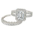 Newshe 925 Sterling Silver Vintage Emerald Cut AAAAA Cubic Zircon Wedding Engagement Rings for Women Bridal Set Fine Jewelry