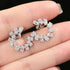 Newshe Solid 925 Sterling Silver Stub Hoop Earrings for Women AAAAA Cubic Zircon Wedding Luxury Jewelry