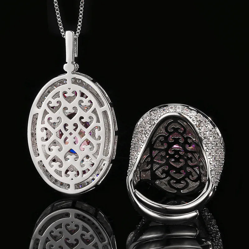 925 Sterling Silver Necklace Clavicle Chain Sparkling Zircon Teardrop Women's Pendant Necklace Birthday Party Gift Jewelry Gift