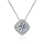 New Fashion 925 Sterling Silver Jewelry Round Zircon Pendants Necklaces Women Fine Semi Rhinestone Circle Clavicle Chain Choker