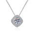 New Fashion 925 Sterling Silver Jewelry Round Zircon Pendants Necklaces Women Fine Semi Rhinestone Circle Clavicle Chain Choker