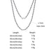 Rinntin Luxury 925 Sterling Silver Diamond-Cut Rope Chain Necklace For Men Women Fashion Italian Silver Neck Chain Jewelry SC29