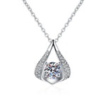 925 Sterling Silver Necklace For Women Round Pendent Sparkling Pave CZ Necklace Fashion Anniversary Birthday Jewelry Gifts