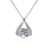 925 Sterling Silver Necklace For Women Round Pendent Sparkling Pave CZ Necklace Fashion Anniversary Birthday Jewelry Gifts