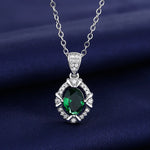 925 Sterling Silver Necklace For Women Round Pendent Sparkling Pave CZ Necklace Fashion Anniversary Birthday Jewelry Gifts