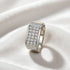 Newshe Men's Certified Moissanite Wedding Band 925 Sterling Silver Paved Statement Ring for Gentlemen