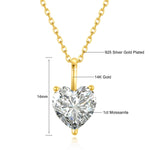 14K Gold Necklaces for Women Heart Cut VVS1 1ct 2ct 3ct Moissanite Diamond Au585 Pendant Engagement Luxury Designer Jewelry
