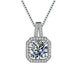 New Fashion 925 Sterling Silver Jewelry Round Zircon Pendants Necklaces Women Fine Semi Rhinestone Circle Clavicle Chain Choker
