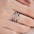 Newshe 925 Sterling Silver Black Blue White 5A Grade Cubic Zircon Wedding Ring Enhancer for Women Twist Rope Design Fine Jewelry