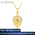 Recommend Lucky Acorn 14K Gold Pendant with Sterling Silver Chain Necklace for Women 3 Moissanite Stones Christmas Party Gifts
