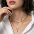 Rinntin 925 Sterling Silver 14K Gold Heart Pendant Necklace for Women Elegant Fine Jewelry Necklace with OT Toggle Clasp SC97