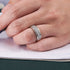 Newshe Genuine 925 Sterling Silver Wedding Rings for Men Half Eternity Brilliant Round Cut AAAAA Cubic Zircon Fine Jewelry