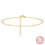 Rinntin 925 Sterling Silver Fish Lips Chain Anklet for Women Fashion Foot Bracelet Summer Sexy Silver Ankle Straps Jewelry SA33