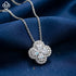Rinntin Moissanite Diamond Clover Pendant Shiny 925 Sterling Silver Chain Necklace Party Choker Fine Jewelry Accessories MON17