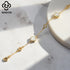 Rinntin New Design 925 Sterling Silver Lucky Four Leaf Clover Women's White Shell Bracelet Jewelry for Girlfriend Present GMB68