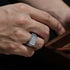 Newshe Men's Certified Moissanite Wedding Band 925 Sterling Silver Paved Statement Ring for Gentlemen