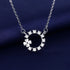 925 Sterling Silver Necklace For Women Round Pendent Sparkling Pave CZ Necklace Fashion Anniversary Birthday Jewelry Gifts N755