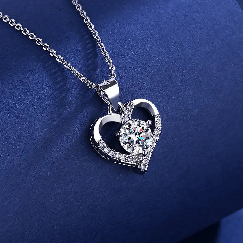 925 Sterling Silver Necklace For Women Round Pendent Sparkling Pave CZ Necklace Fashion Anniversary Birthday Jewelry Gifts