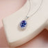 Newshe 6.4 Ct Oval Shape Blue AAAAA Zircon Pendant Solid 925 Sterling Silver 18 Inches Chain Necklace for Women
