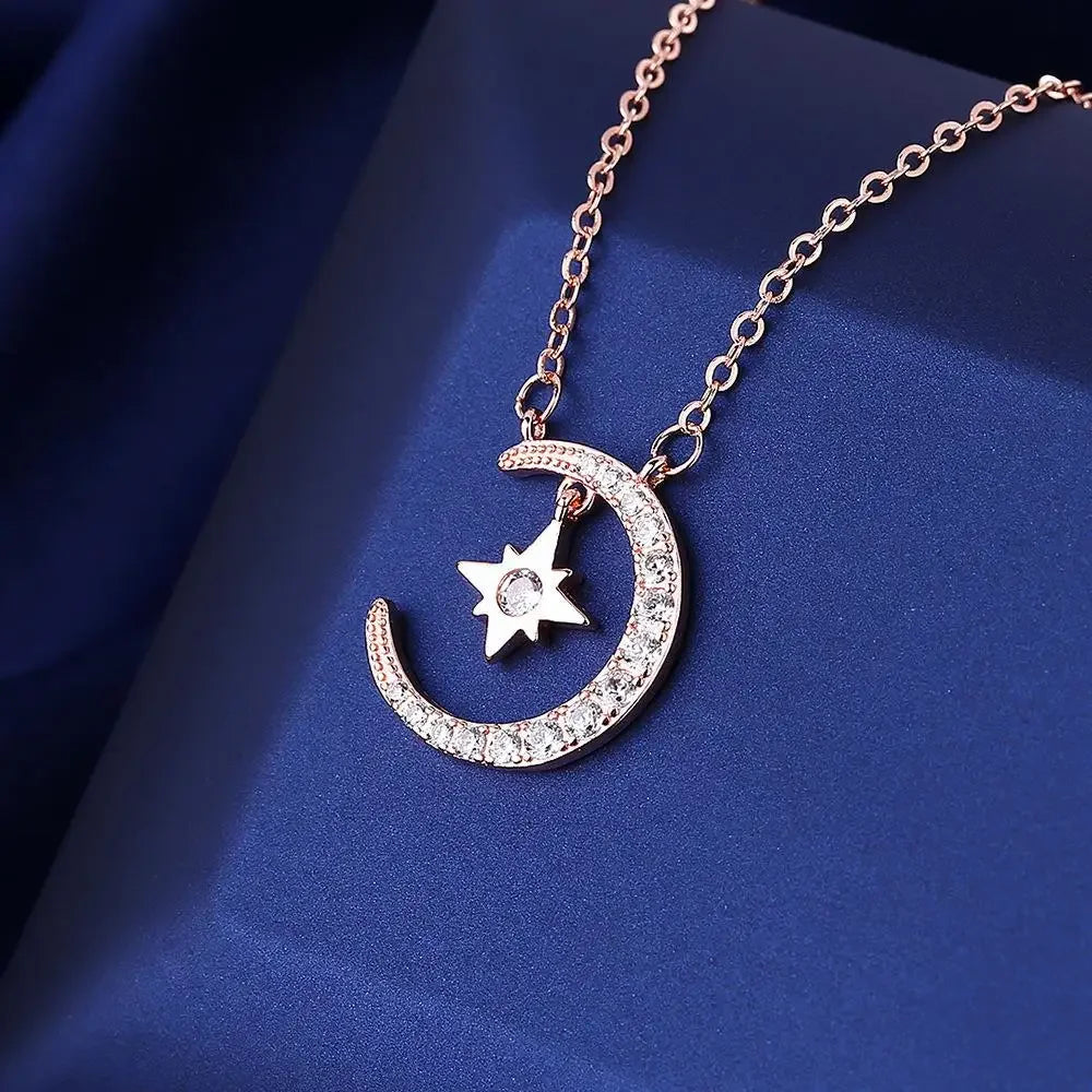 925 Sterling Silver Necklace For Women Round Pendent Sparkling Pave CZ Necklace Fashion Anniversary Birthday Jewelry Gifts