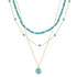Rinntin 925 Sterling Silver Boho Layered Choker Necklace with Natural Turquoise for Women Summer Sexy Jewelry Accessorry BQN33