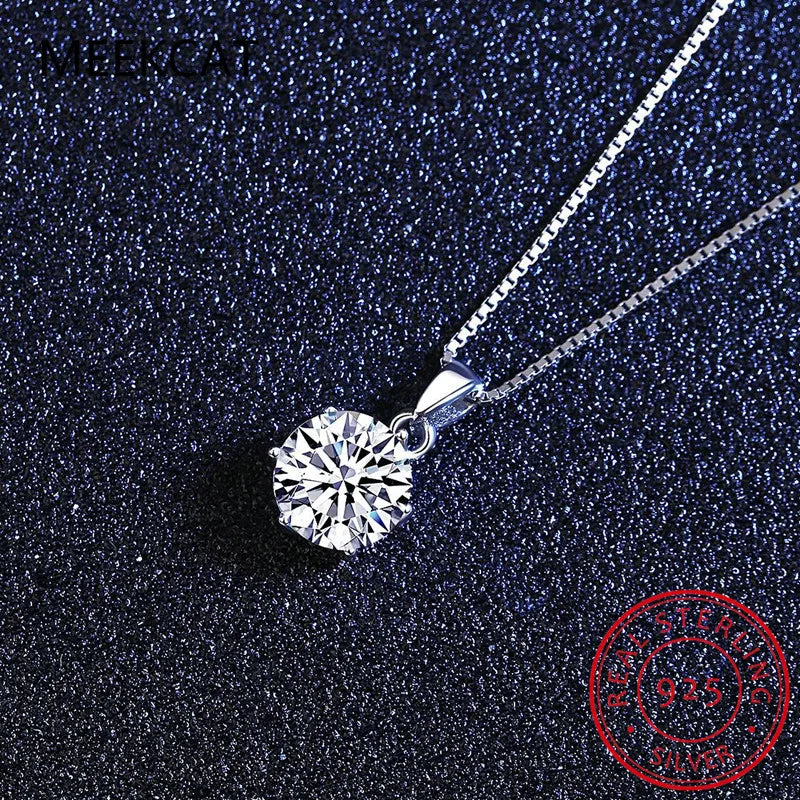 Real 1 Carat D Color Moissanite Bridal Pendant Necklace 100% 925 Sterling Silver Wedding Party Fine Jewelry Gift Wholesale
