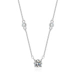 1CT Brilliant cut Moissanite Necklace for Women Solitaire Pendant Luxury Female Neck Chain 925 Sterling Silver 100%