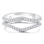 Newshe Full Moissanite 925 Sterling Silver Enhancers Wedding Band for Women Engagement Ring Size 5-12