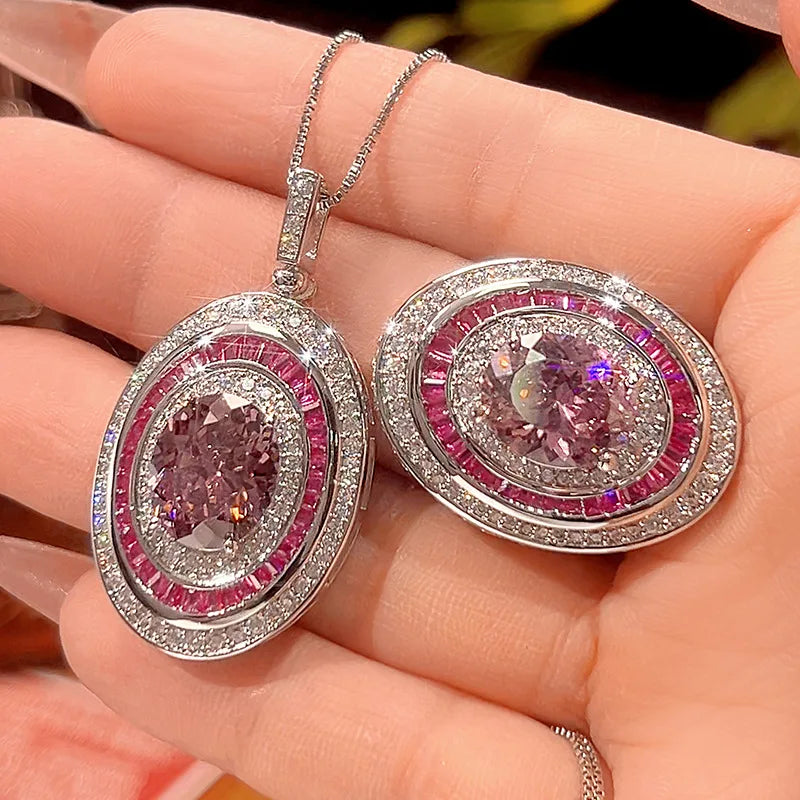 925 Sterling Silver Necklace Clavicle Chain Sparkling Zircon Teardrop Women's Pendant Necklace Birthday Party Gift Jewelry Gift