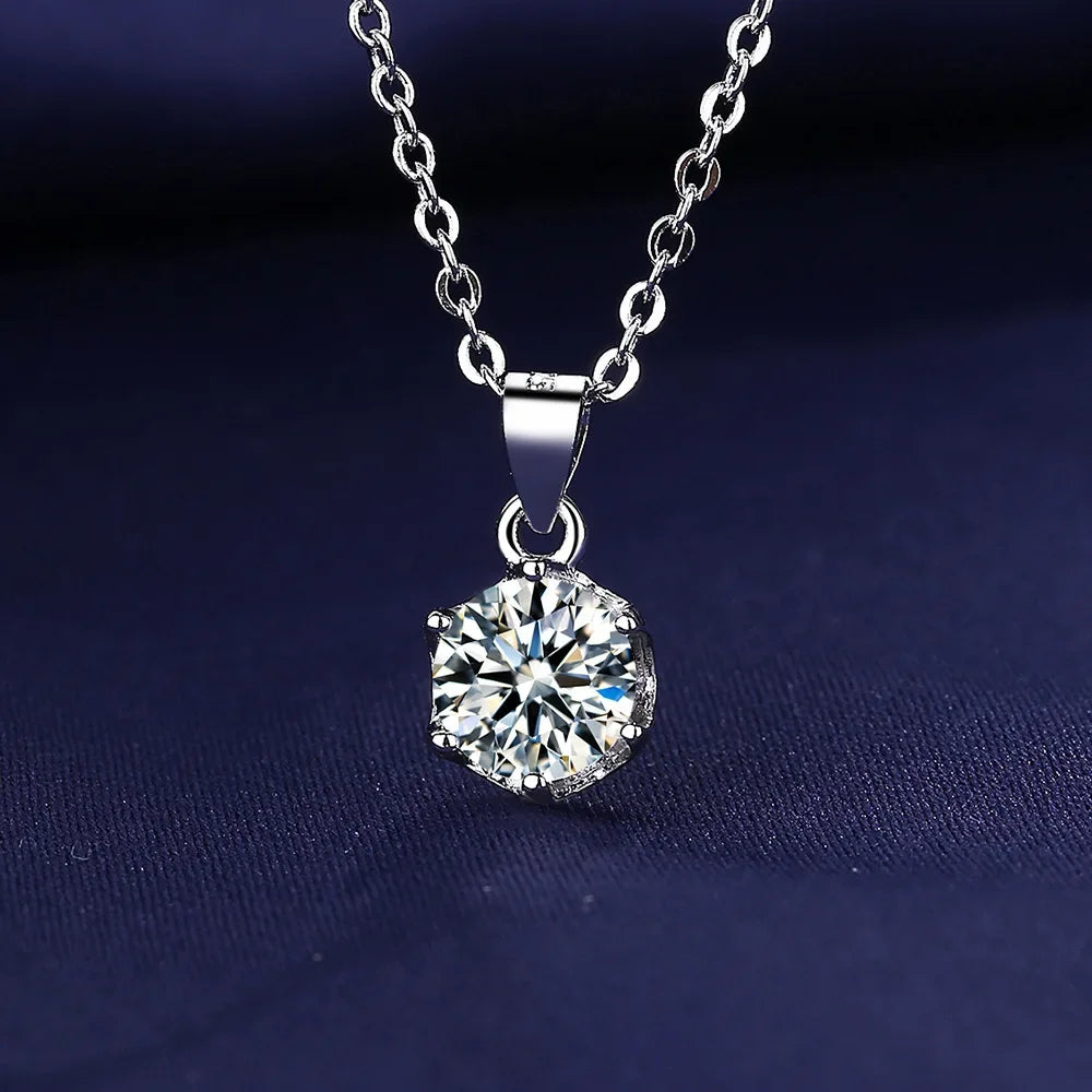 925 Sterling Silver Necklace For Women Round Pendent Sparkling Pave CZ Necklace Fashion Anniversary Birthday Jewelry Gifts