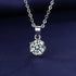 925 Sterling Silver Necklace For Women Round Pendent Sparkling Pave CZ Necklace Fashion Anniversary Birthday Jewelry Gifts