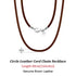 Rinntin Genuine Italian 2mm Brown Leather Cord Chain Necklace for Women Men with 925 Sterling Silver Clasp Trendy Jewelry SC62