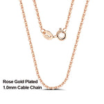 Rinntin 925 Sterling Silver Cable Link Chain Necklace for Women 45cm/50cm/55cm Simple Women's Neck Chain Silver Jewelry SC06