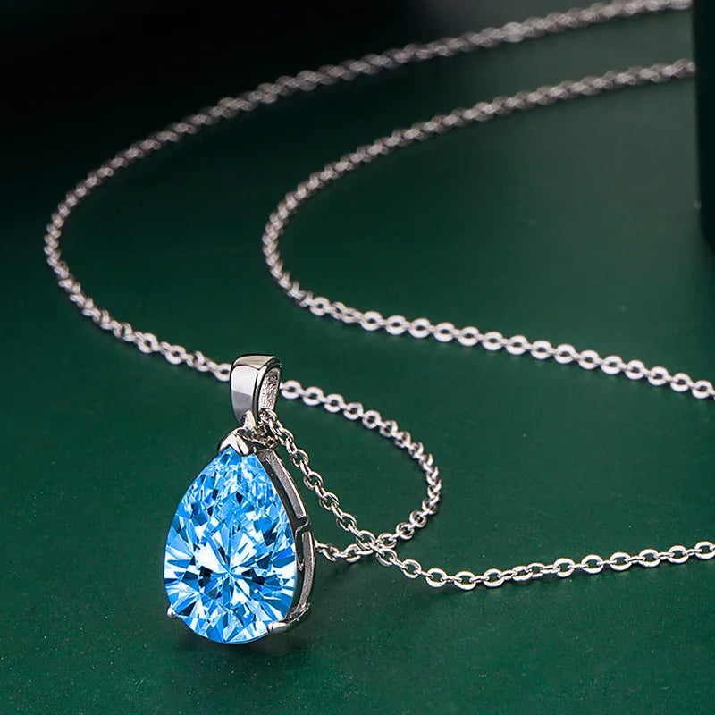 New 925 Sterling Silver Jewelry Elegant Feather Zircon Pendants Necklaces Women Fashion Exquisite Symbol CZ Wild Clavicle Chain