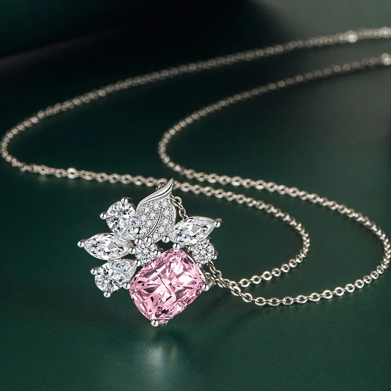New 925 Sterling Silver Jewelry Elegant Feather Zircon Pendants Necklaces Women Fashion Exquisite Symbol CZ Wild Clavicle Chain