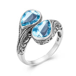 Woman Rings Rainbow Mystic Topaz Stone Eye of God Real 925 Silver Ring Female Dating Party Fine Jewelry