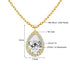 VIXONNA 14K Gold Halo Pear Cut Moissanite Necklace - 1ct AU585 Vintage Pendant