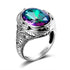 Genuine 925 Sterling Silver 14*18mm Oval Created Ruby Ring For Women Vintage Punk Birthday Stone Wedding Party Fashion Jewellery