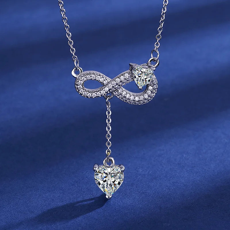 New Fashion 925 Sterling Silver Jewelry Round Zircon Pendants Necklaces Women Fine Semi Rhinestone Circle Clavicle Chain Choker