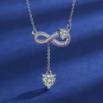 New Fashion 925 Sterling Silver Jewelry Round Zircon Pendants Necklaces Women Fine Semi Rhinestone Circle Clavicle Chain Choker